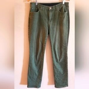 Christopher & Banks womens olive green denim pant size 8